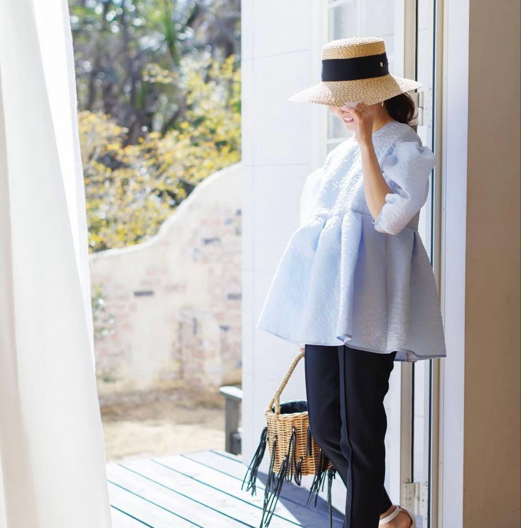 【1度のみ着用】bluelea シルキージャガードブラウス