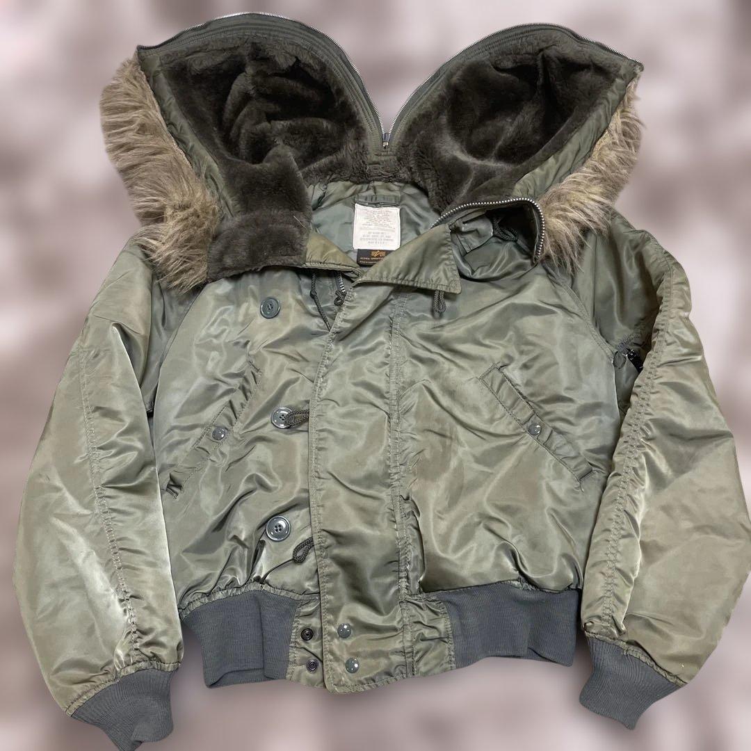 90s USA製 ALPHA N2B フライトジャケット N-2B オリーブ