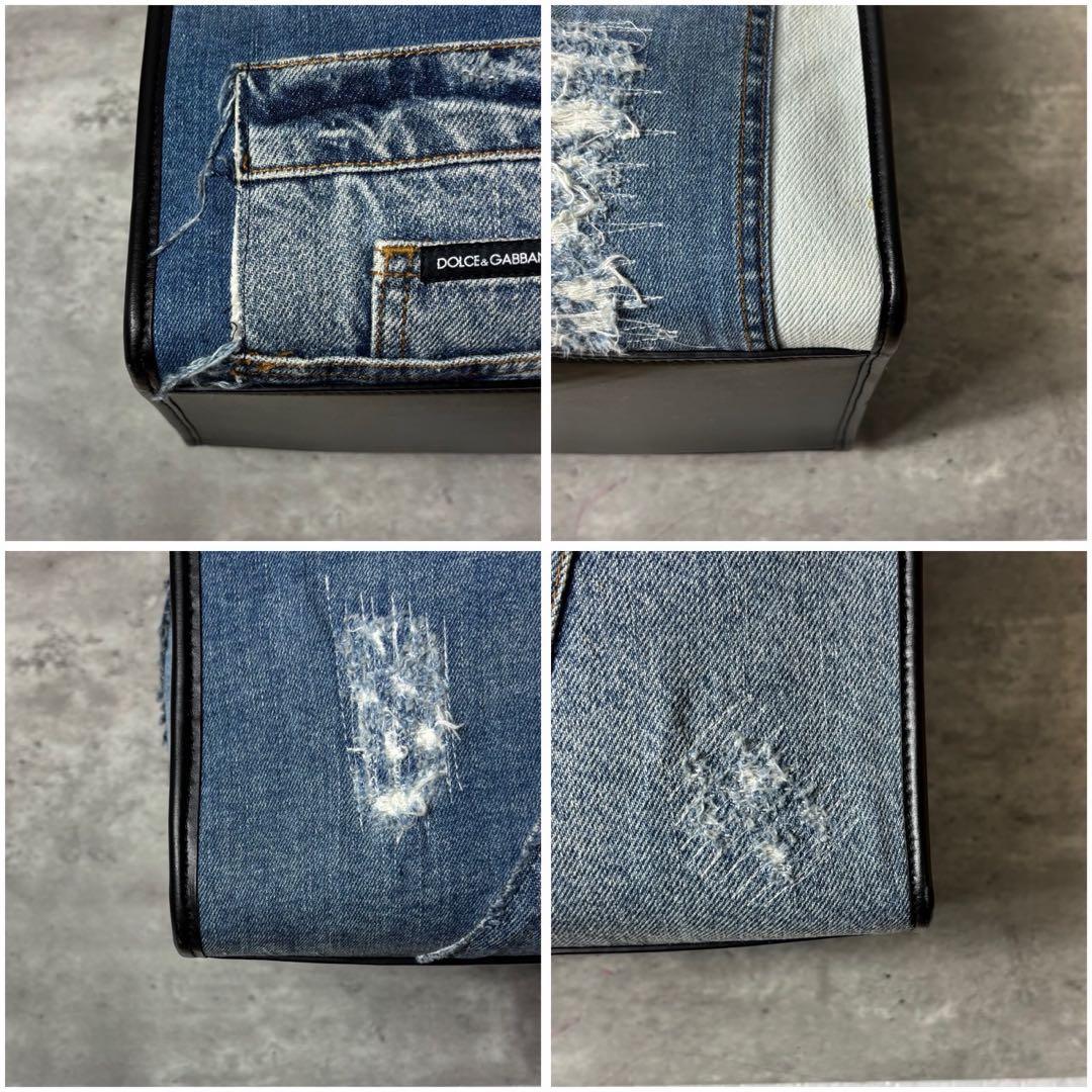 DOLCE&GABBANA デニム ロゴエンブロイダリー トートバッグ 2way