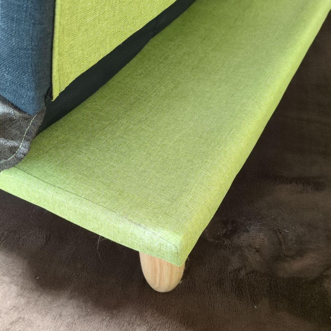 最終値下げ美品パッチワークソファベッド　リクライニング三人掛け　クッション付き☆