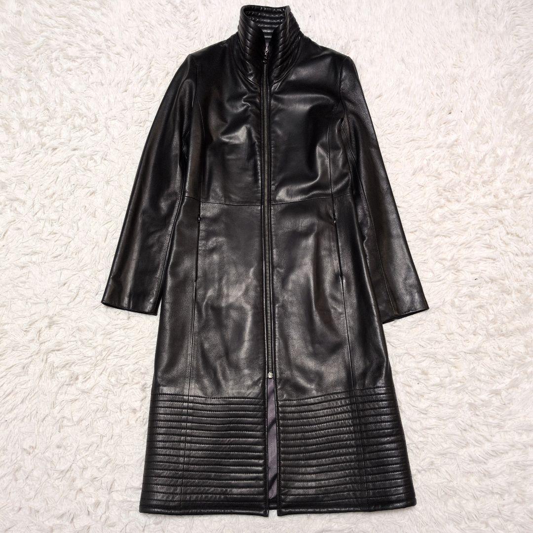 【極美品】ラムレザー　キルティング　ロングコート