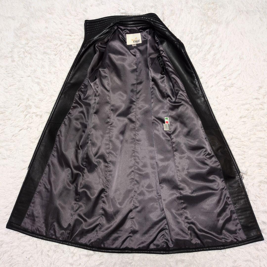 【極美品】ラムレザー　キルティング　ロングコート