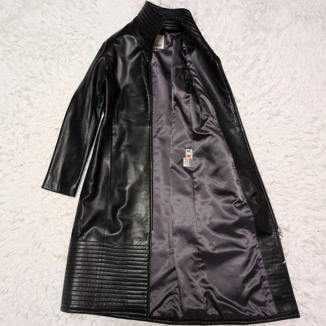 【極美品】ラムレザー　キルティング　ロングコート