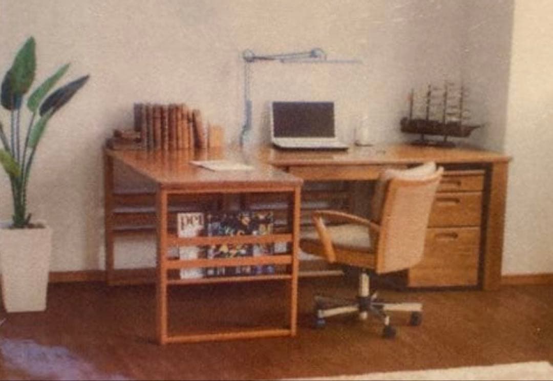 ナチュラルウッド オープンシェルフデスク DSA-5800