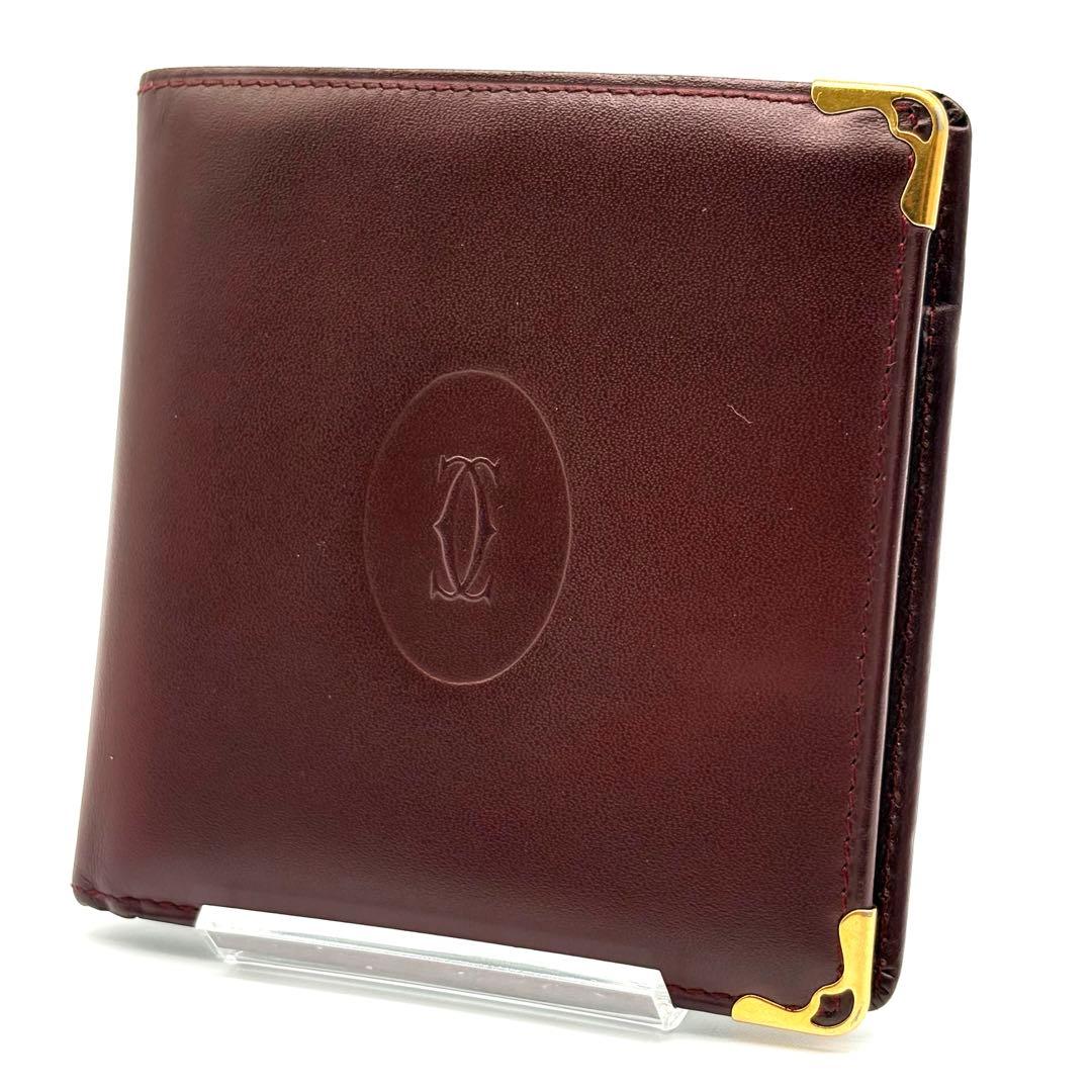 【美品】Cartier マストライン　レザー　二つ折り財布