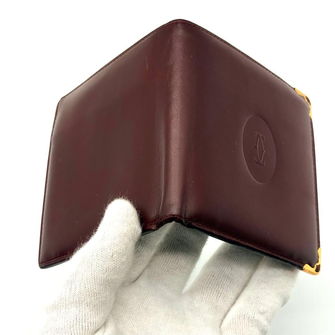 【美品】Cartier マストライン　レザー　二つ折り財布