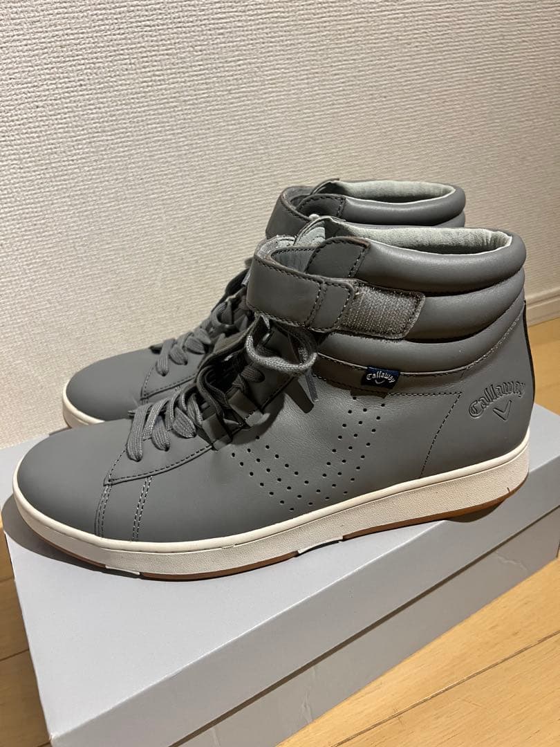 キャロウェイ　ゴルフ　グレー ハイカットシューズ ベルクロ付き