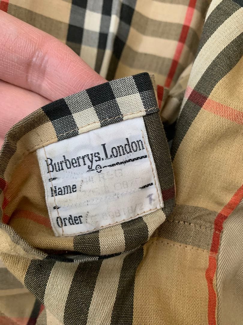 英国製 80s〜 バーバリー ステンカラーコートメンズ コットン ノバチェック