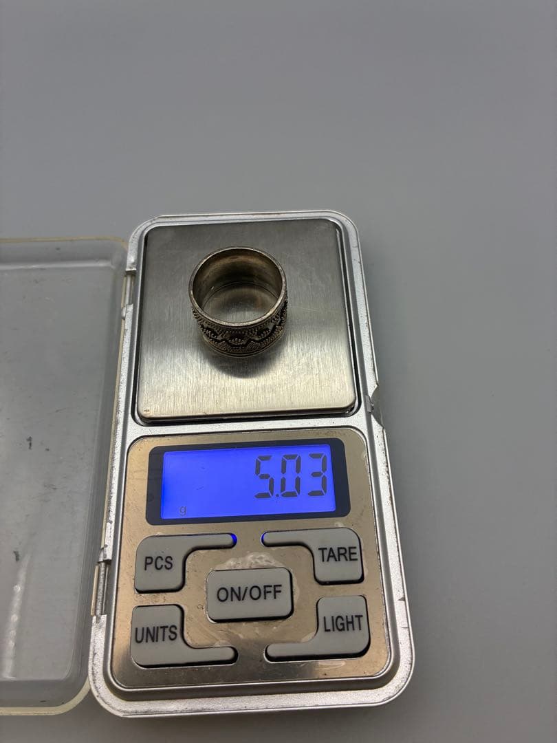 シルバー925 無垢 ワイドリング 21号 ハンドメイド ヴィンテージ　男女兼用