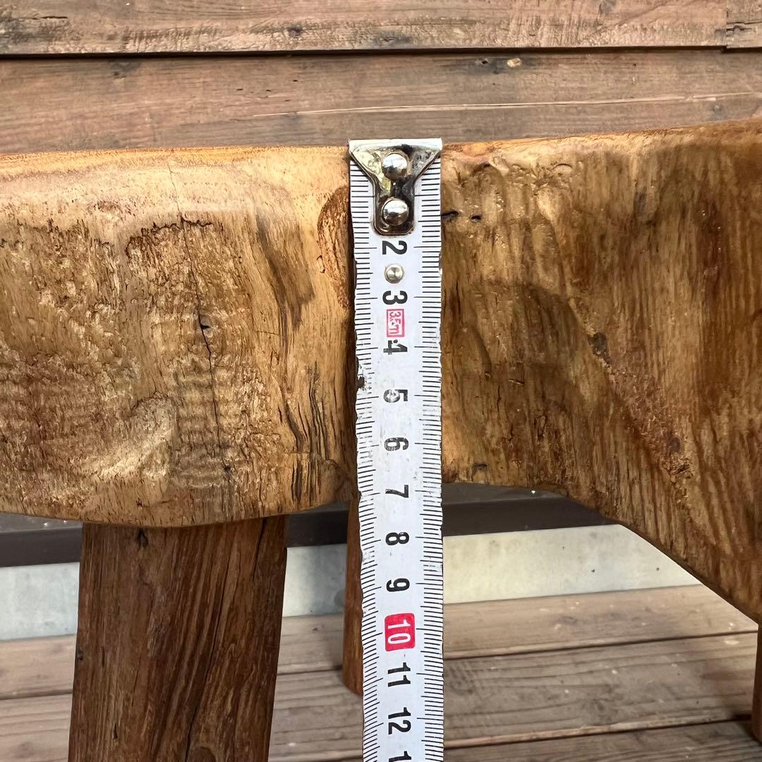 極厚 希少木材 オールドチーク材 切株テーブル 73cm ちゃぶ台 無垢材 机