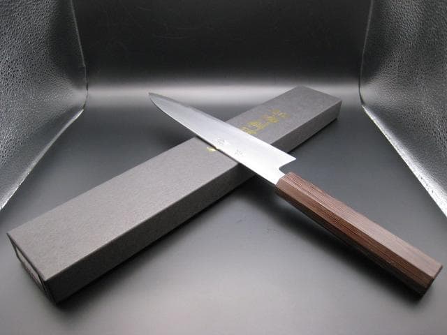 [新品未使用] 和牛刀 210mm 白紙2号 磨き仕上げ ウエンジ 八角