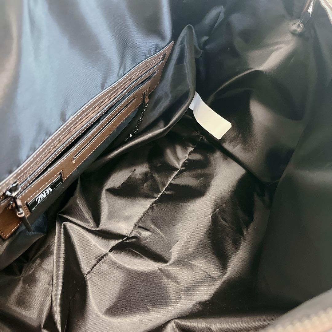 ZARA ザラ ボストンバッグ 2way ブラウン 旅行鞄 レザー 大容量 茶色