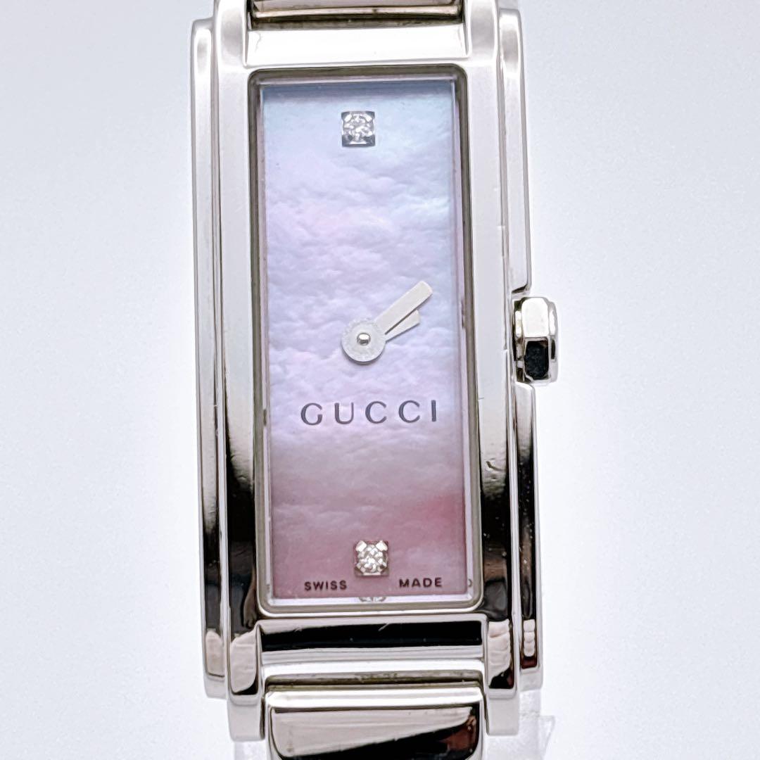 【美品・電池新品】GUCCI 109 ピンク シェル ダイヤ レディース