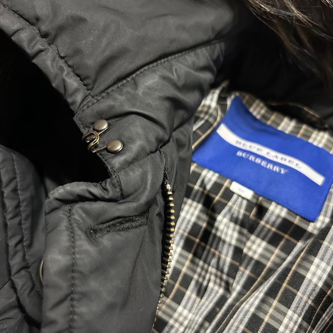 バーバリーブルーラベル ファー付きダウンジャケット 38
