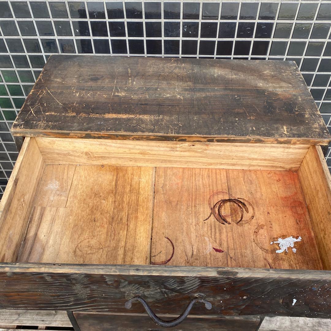 明治 時代箪笥 骨董品 四段 古民家 蔵出し 古家具 アンティーク 店舗什器