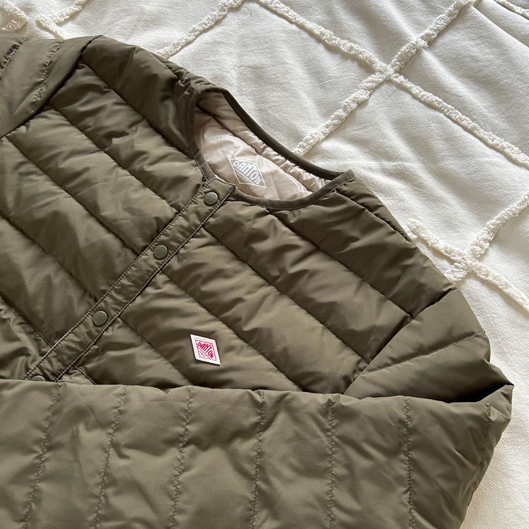 DANTON/ダントン　インナーダウン クルーネックダウンジャケット　カーキ　M