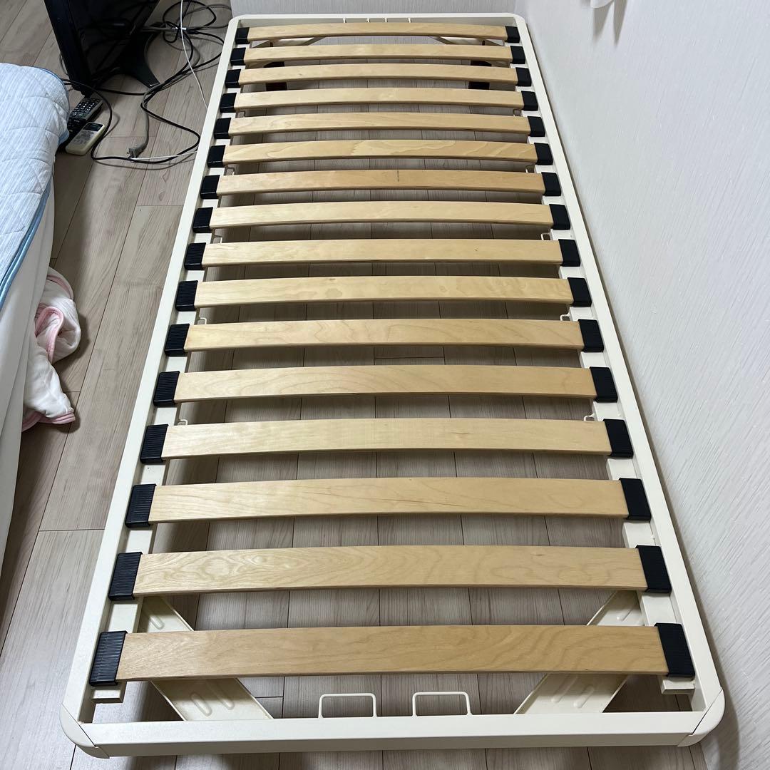 【無印良品】ベッドフレーム　スノコ　木スチール　セミシングル