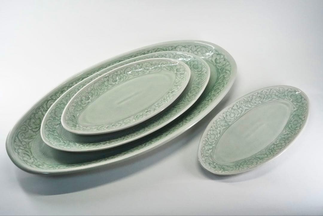 セラドン焼き　サイアムセラドン　平皿4点セット