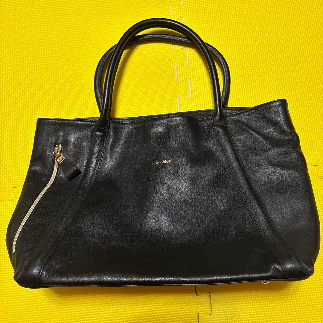 SeeByChloe黒いレザートートバッグ