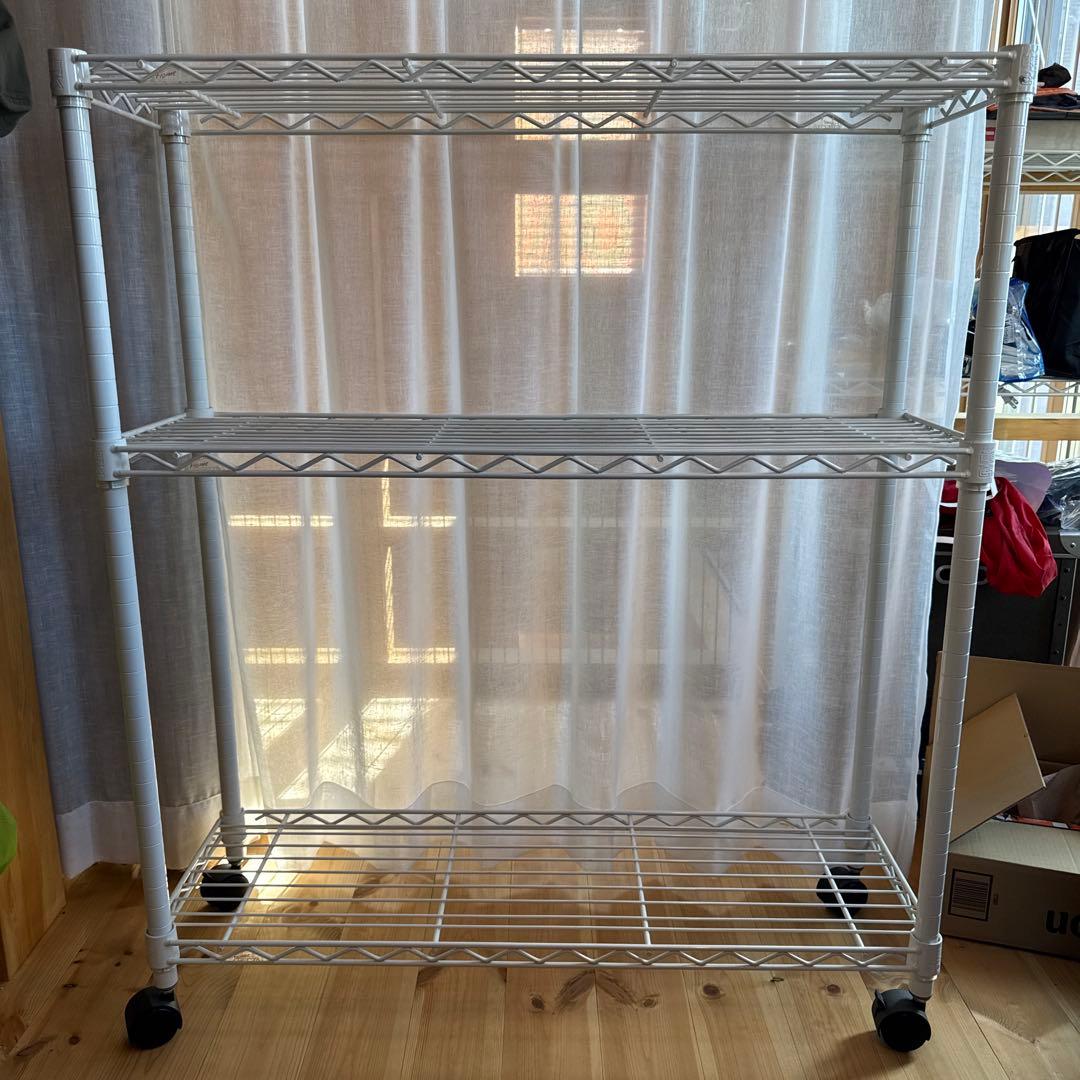 【Hiro】 ERECTA スチールラック 3段 ホワイト