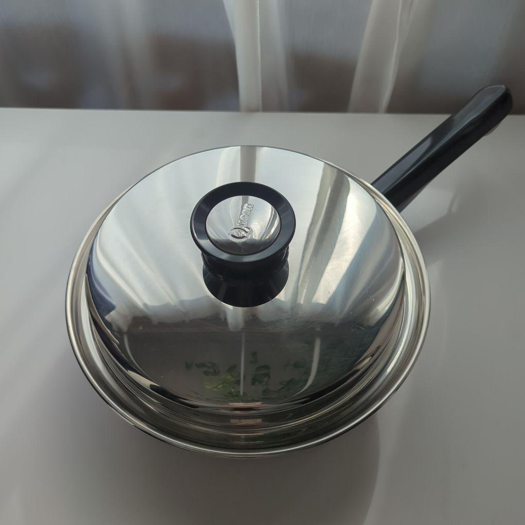 【新品未使用】アムウェイ ステンレススチール フライパン 22cm 蓋付き