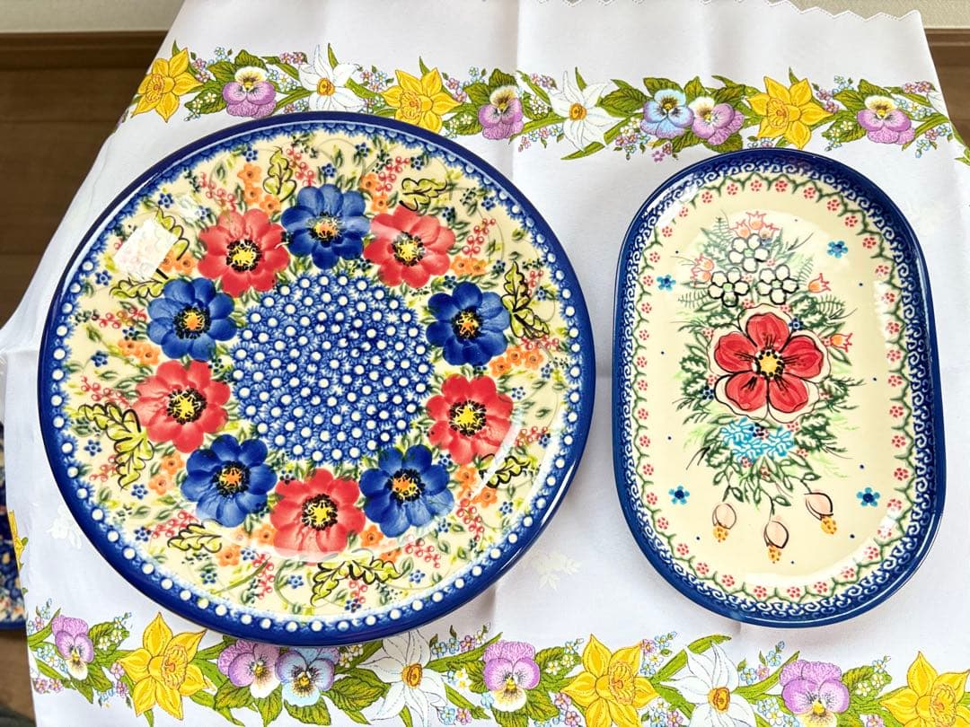 ポーリッシュポタリー ポーランド食器 大皿 オーバル皿 セット