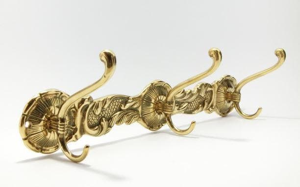 イタリア ハンガー フック ３連 真鍮 ブラス ロココ 388072