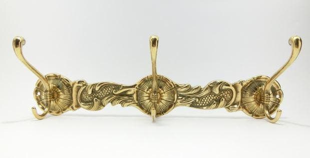 イタリア ハンガー フック ３連 真鍮 ブラス ロココ 388072