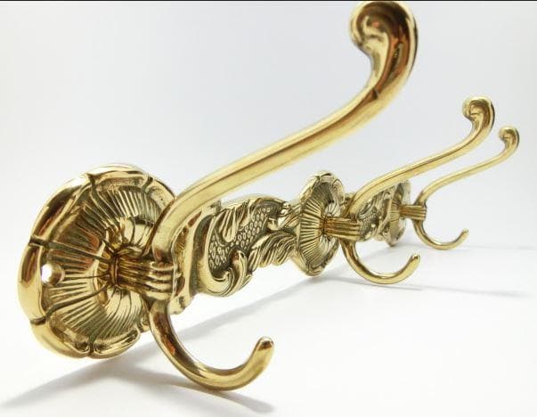 イタリア ハンガー フック ３連 真鍮 ブラス ロココ 388072