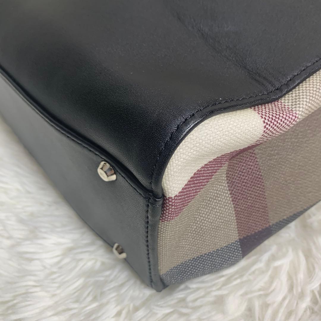 ブラックレーベルクレストブリッジ ノバチェック トートバッグ レザー