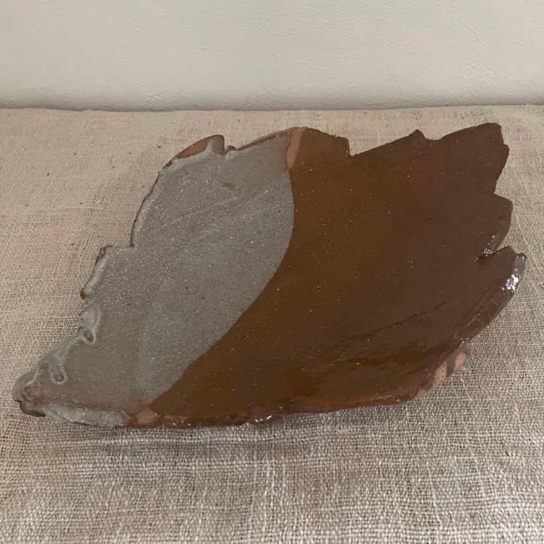 沖縄　大嶺實清　1990年代作品　葉形板皿