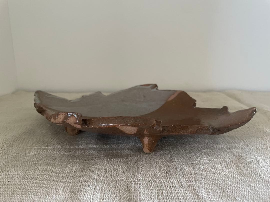 沖縄　大嶺實清　1990年代作品　葉形板皿