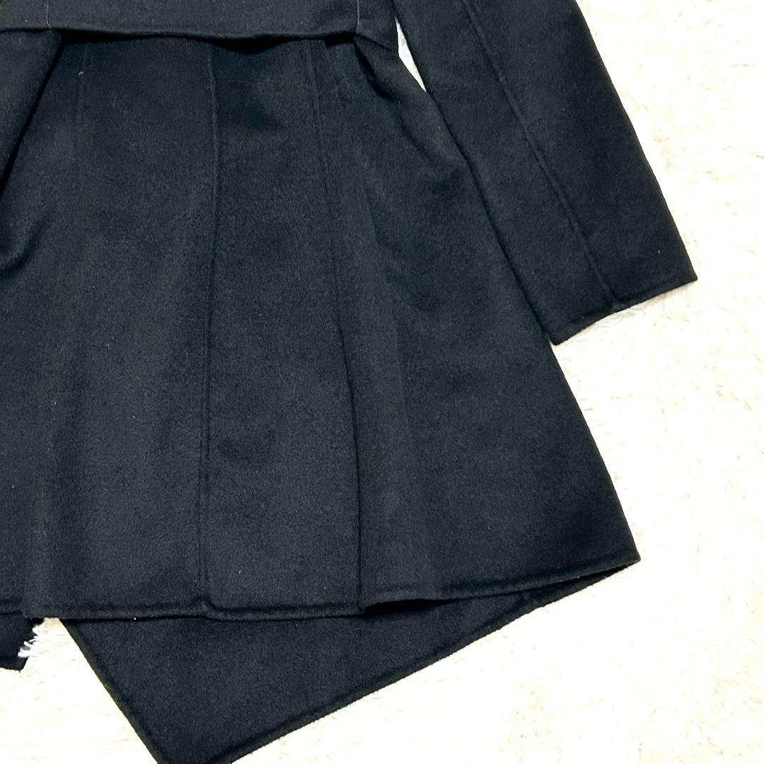 クロエ　コート　カシミヤ混　アシンメトリー　L　黒　トレンチコート　レディース