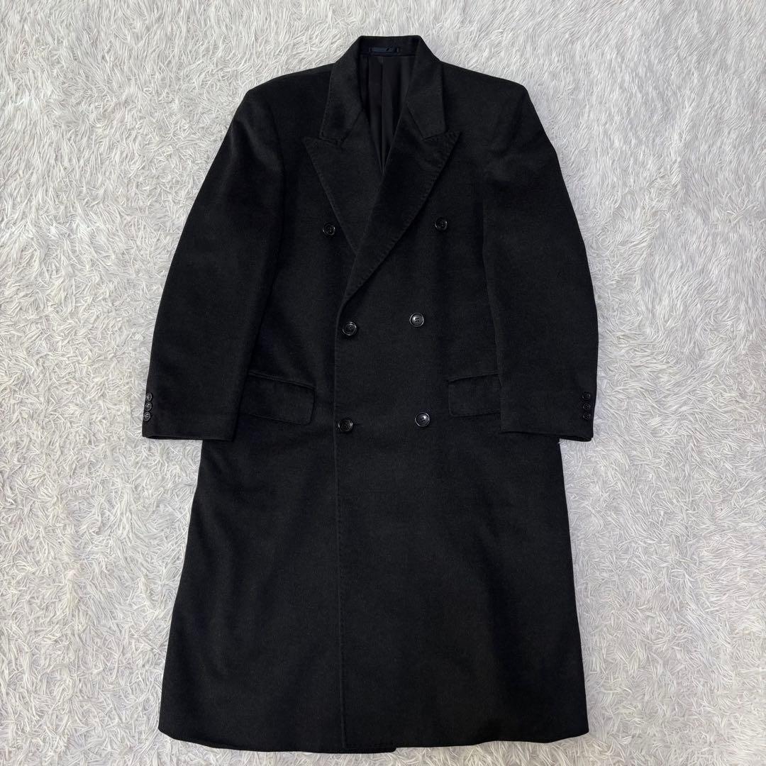 カシミヤ100/XL相当✨ Thamespoint ダブルチェスターコート 黒