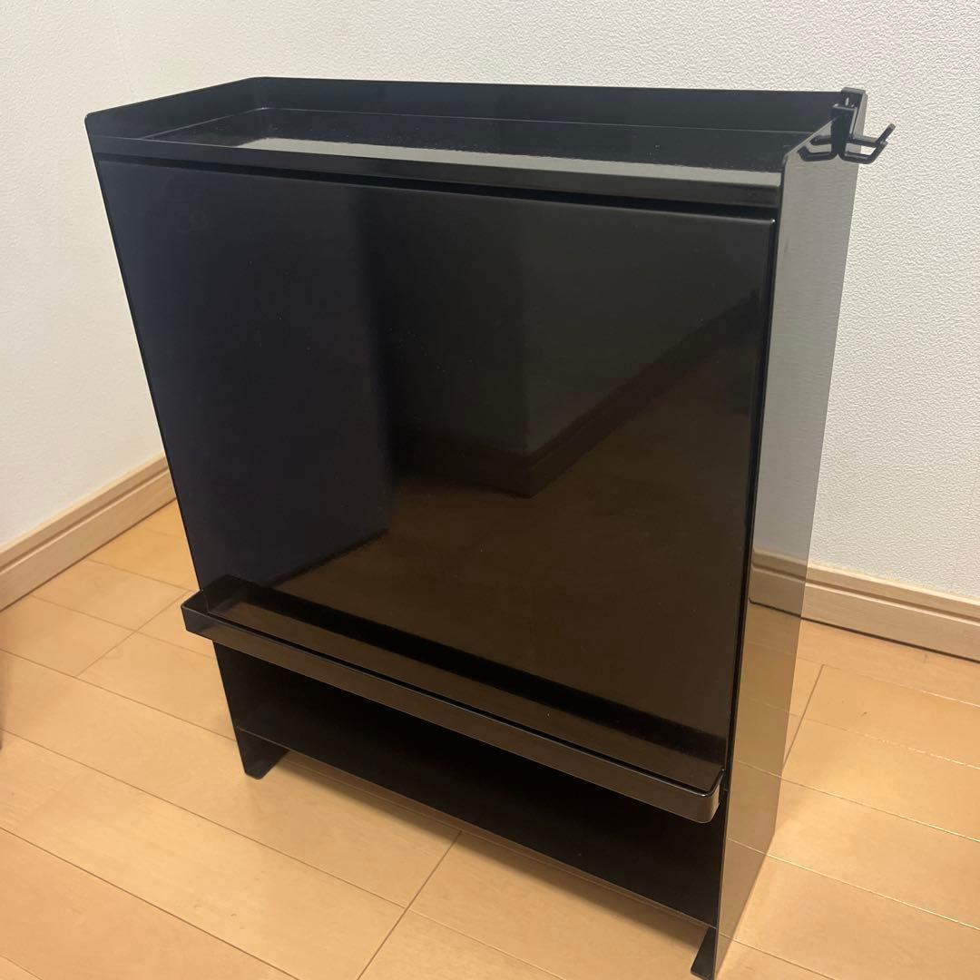【。。。。。】山崎実業 tower 前が開く 隠せる調味料ラック ブラック