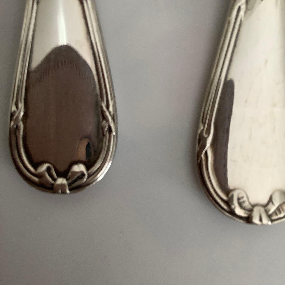 銀製クリストフル　デザートスプーン、フォークセット　④