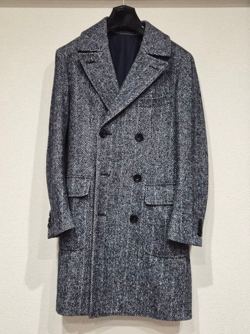 【美品】エディフィス ダブルブレスト チェスターコート シルク混 44サイズ