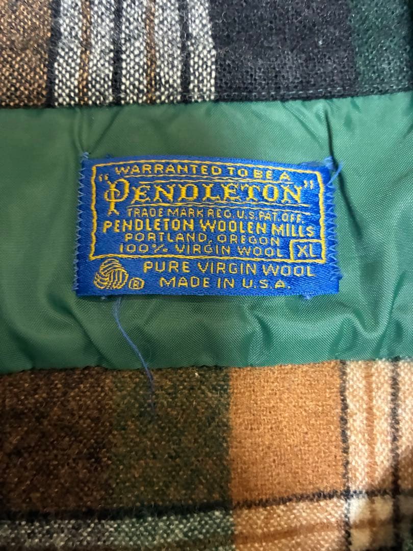 Pendleton ボードシャツ　70s オンブレ　シャドー　ブラウン　グリーン