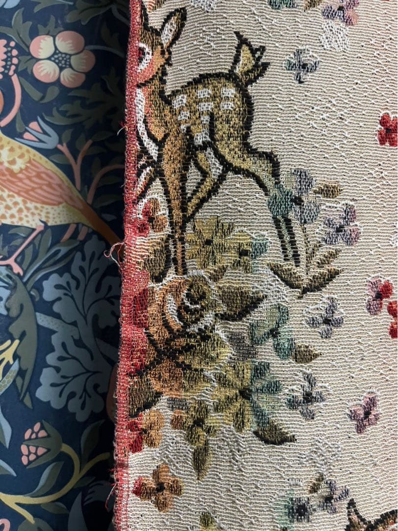 カーテン バンビ 鹿 インテリア 昭和レトロ 当時物 レトロポップ コブラン織