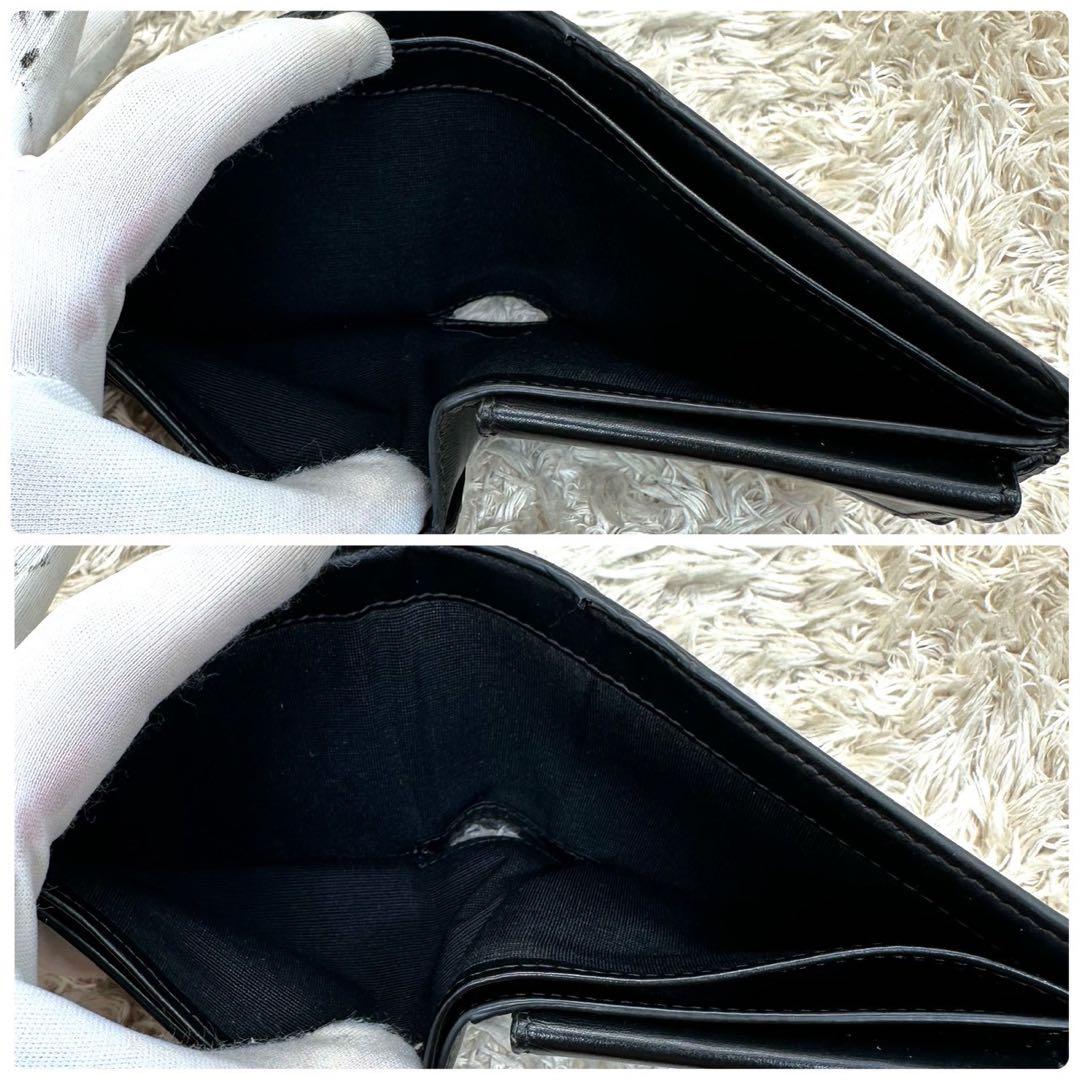 【美品】セリーヌ 二つ折り財布 ブラック トリオンフ マカダム レザー メンズ