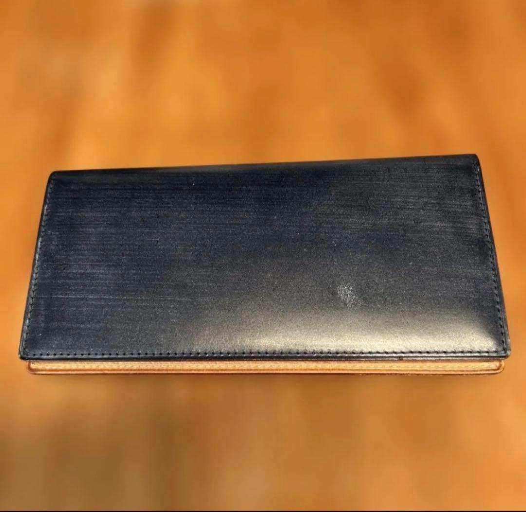 【未使用品】 GANZOブライドルレザー長財布　ネイビー