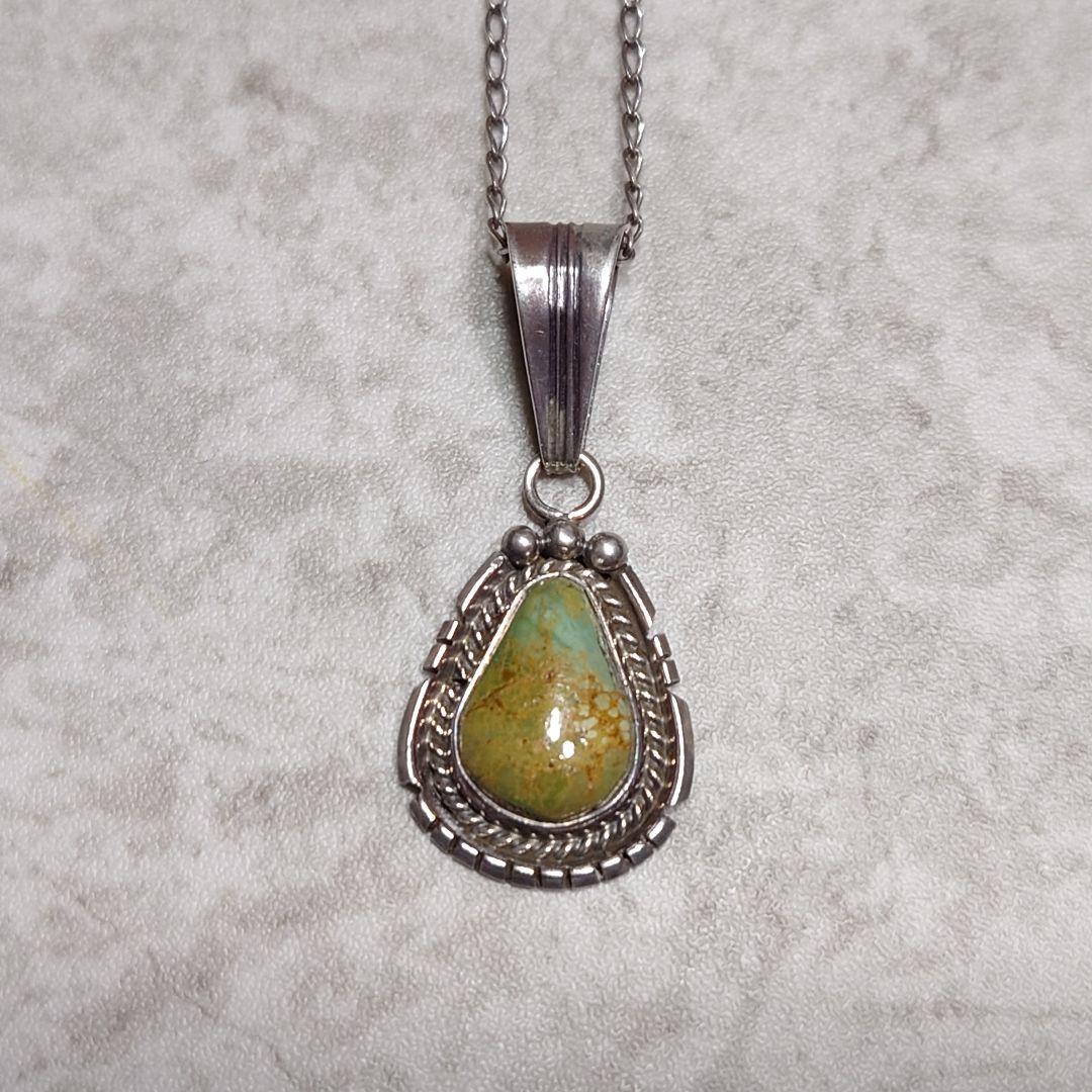 NAVAJO ナバホ Running Bear ターコイズネックレス 925