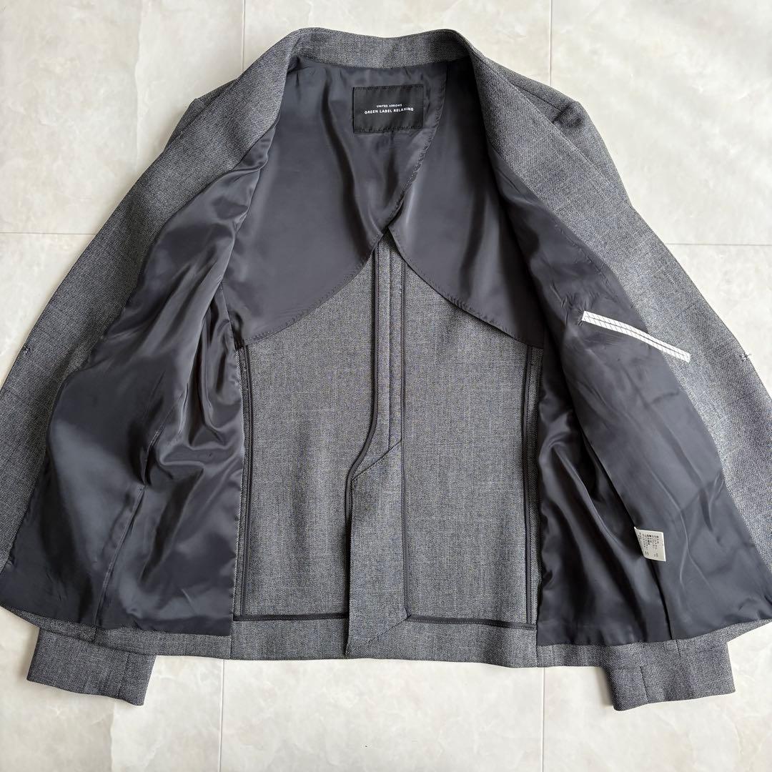 美品✨グリーンレーベルリラクシング ノーカラーセットアップ グレー 36 S相当