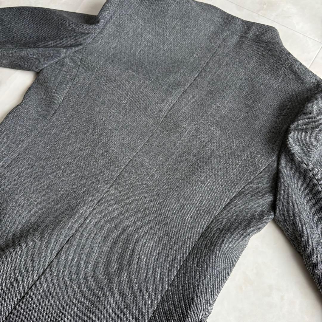 美品✨グリーンレーベルリラクシング ノーカラーセットアップ グレー 36 S相当