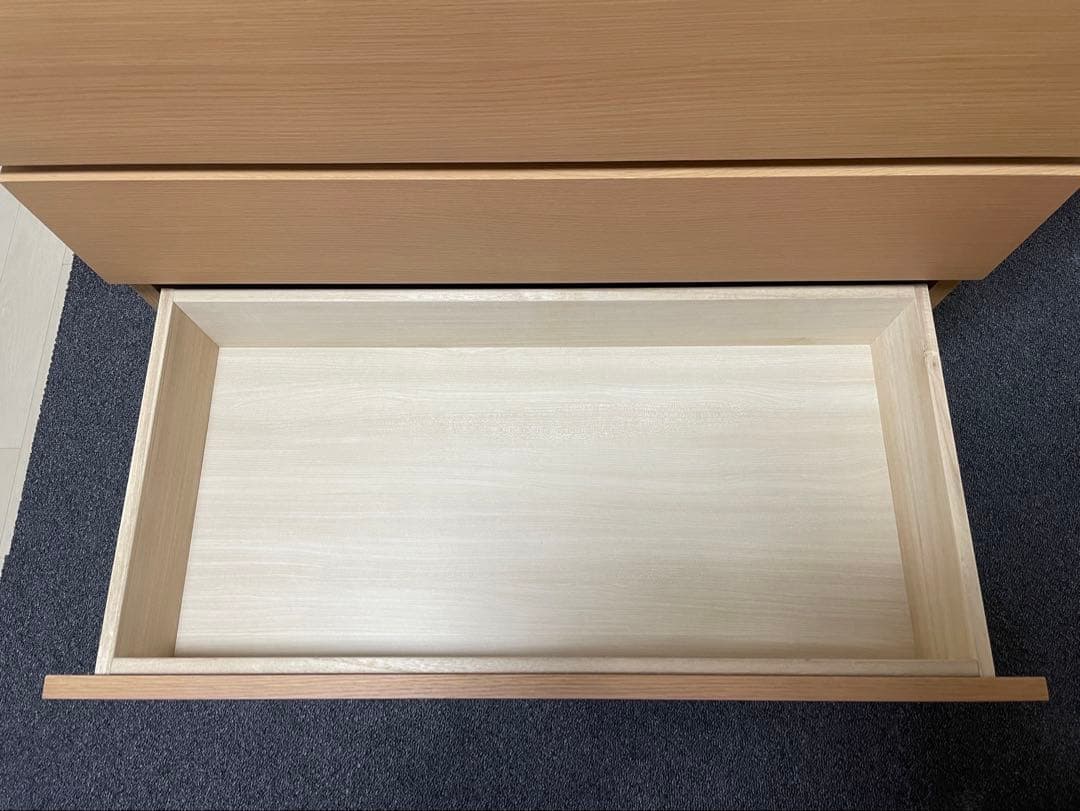 無印良品　オーク材チェスト6段ワイド　廃盤　幅800 mm ①