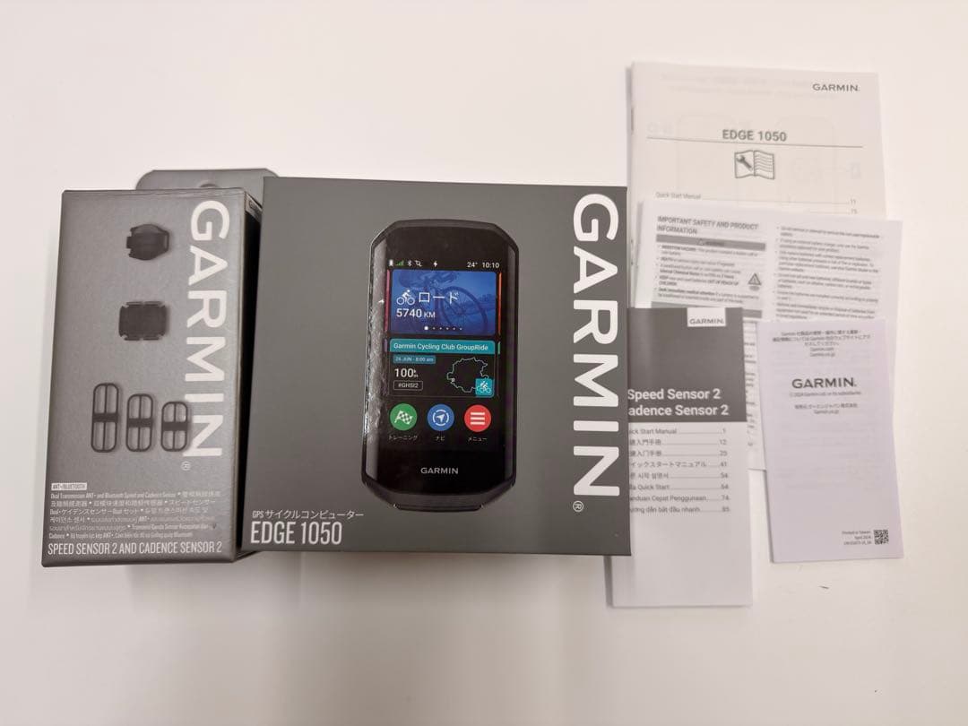 GARMIN　EDGE1050＋スピード、ケイデンスセンサーセット