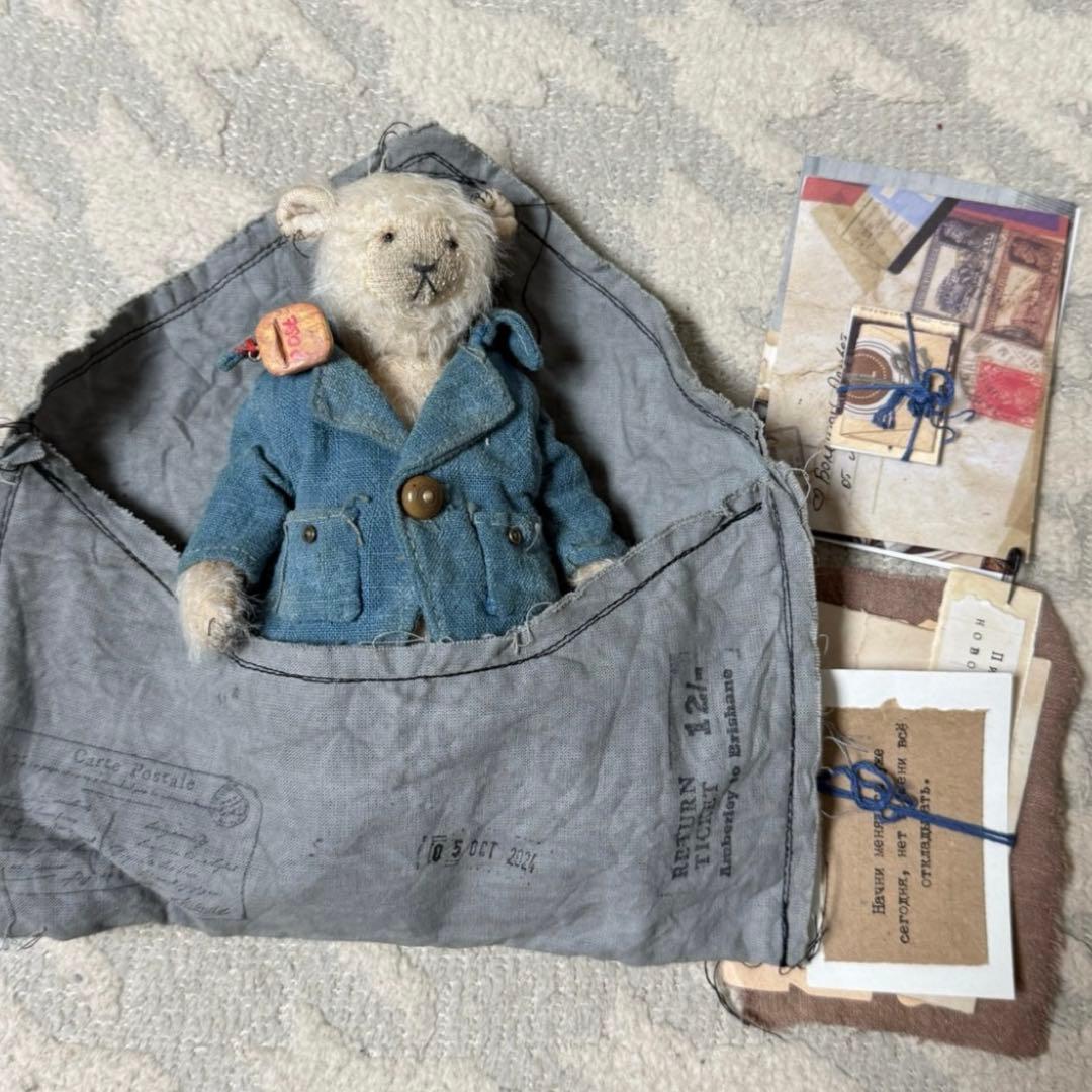 ポストマンくまさん アーティストベア テディベア 海外作家様 ハンドメイド 熊