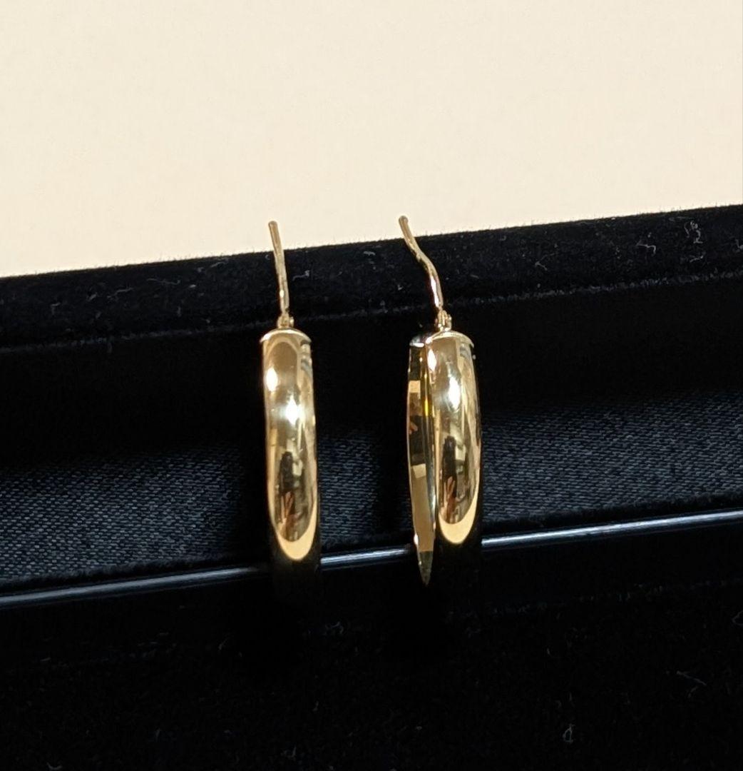 18金 K18ゴールド レディース フープピアス