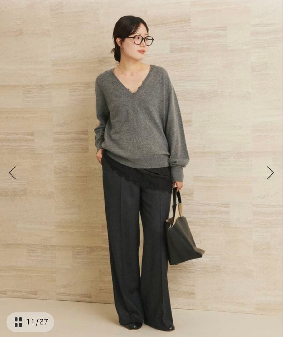 plage W/CAS Vネックプルオーバー