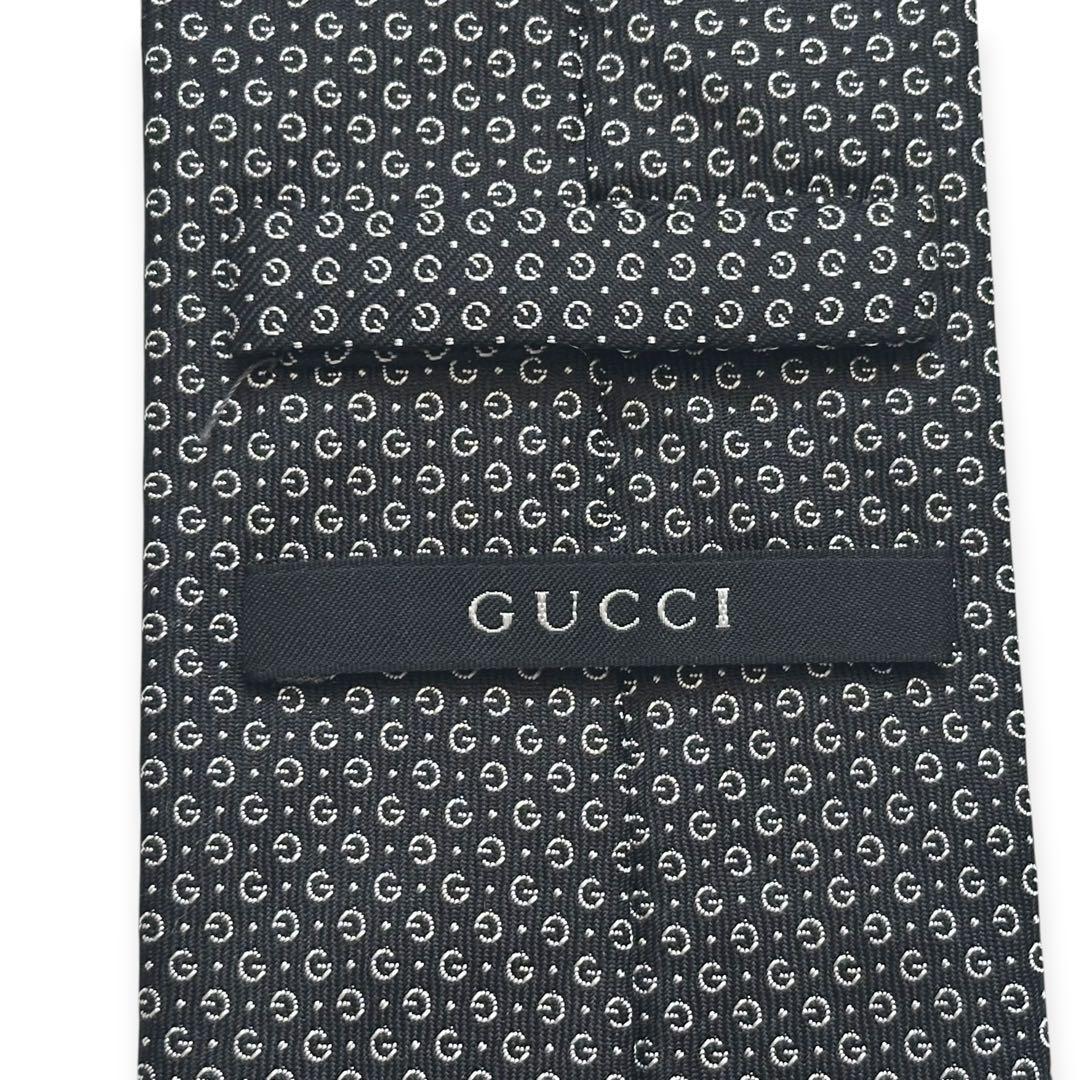 美品✨GUCCI ネクタイ　グッチ　GG柄　ブラック　高級　黒　【B】